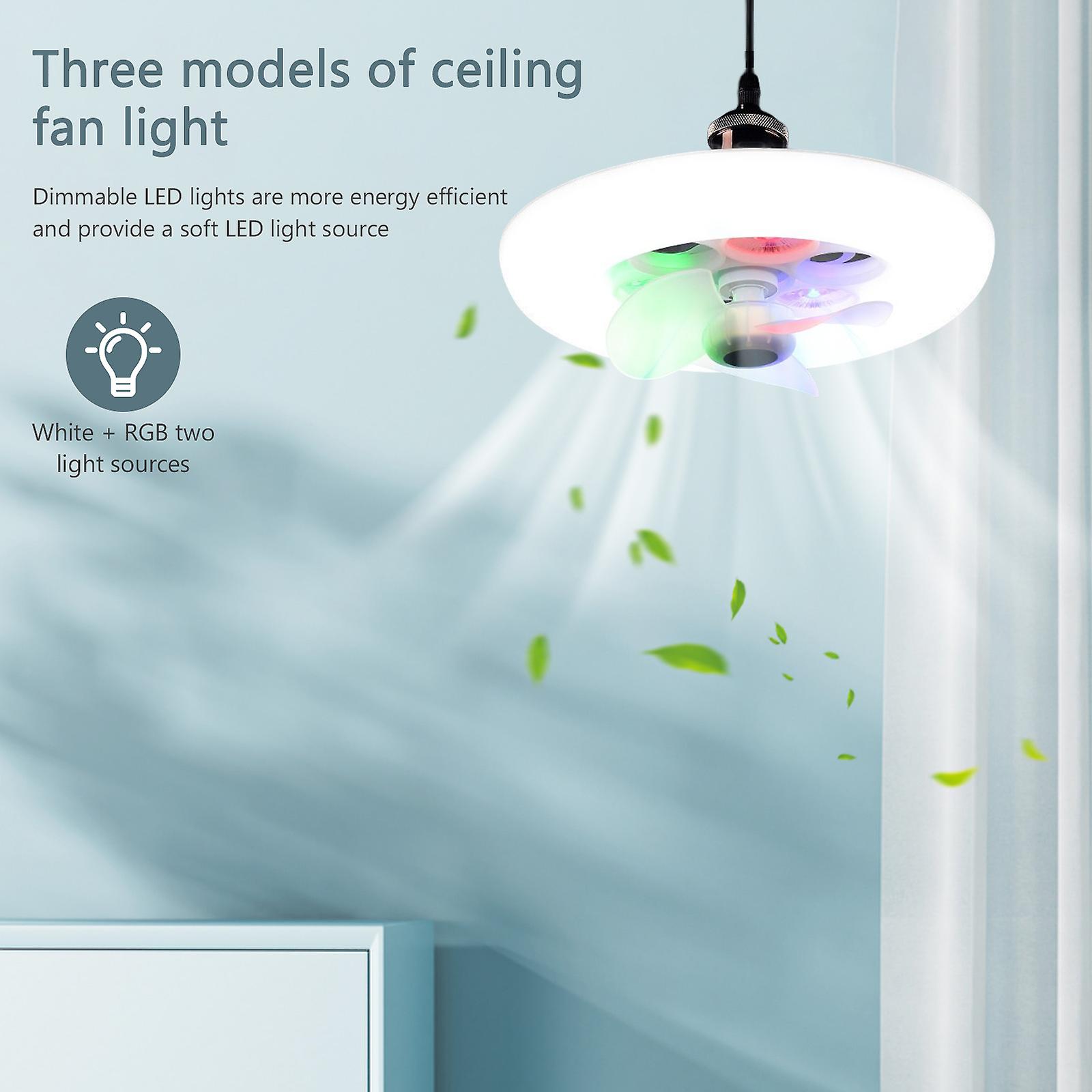 Ceiling Chandelier 60w Led Fan Light Third Gear Adjustable Pendant Light Dimmable For Living Room Bedroom For Dining Room Foyer