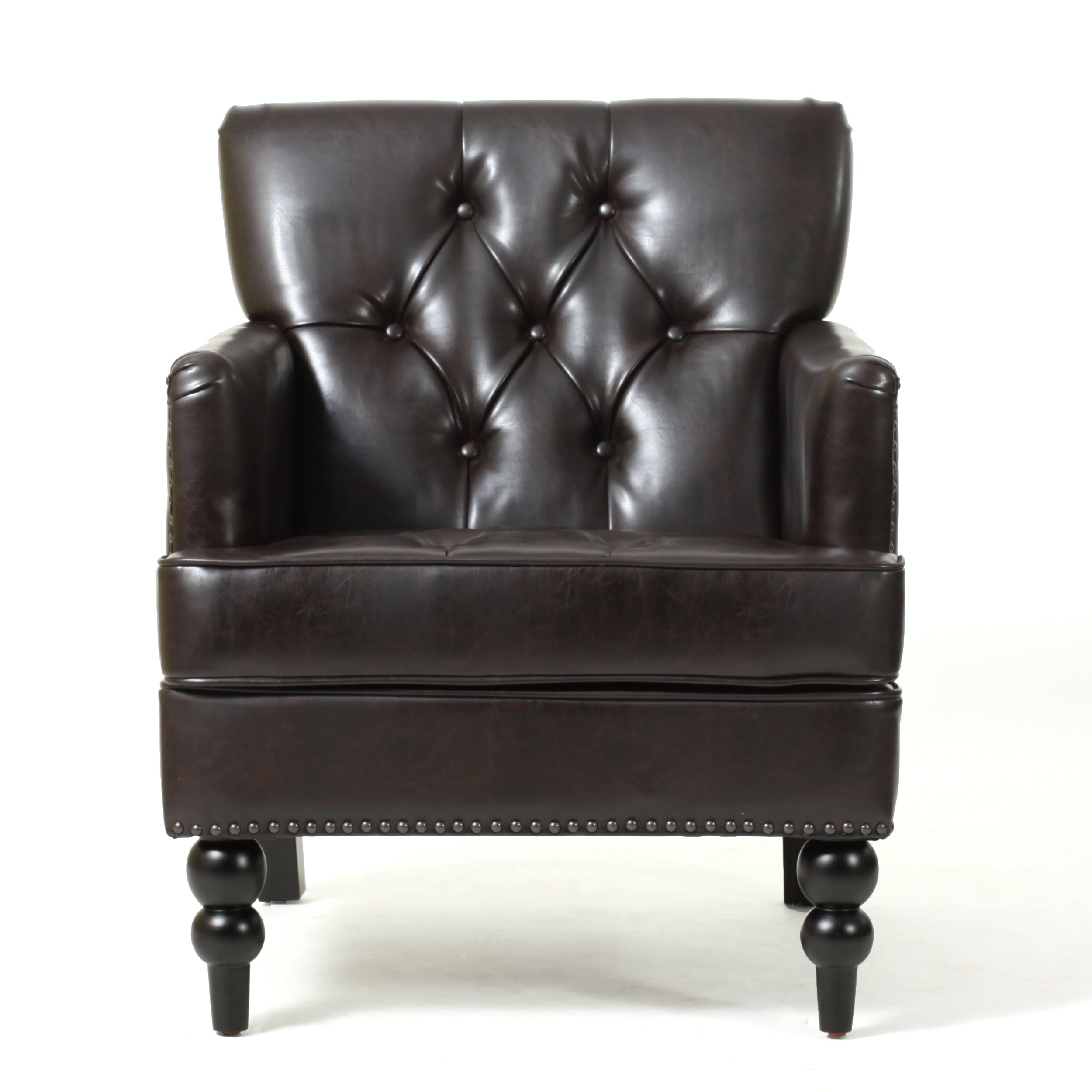 Medford Brown Leather Club Chair