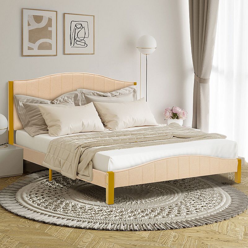 Upholstered Bed Frame with Quilted Headboard