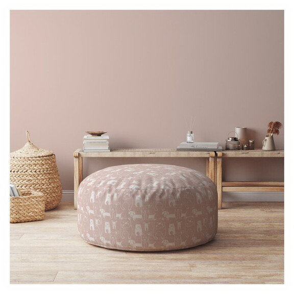 Indoor BUSTER Blush Round Zipper Pouf   Cover Only...