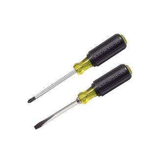 Klein Tools 2-Piece 4 in. Shank Cushion-Grip Screwdriver Set with 14 in. Slotted and #2 Phillips 85442