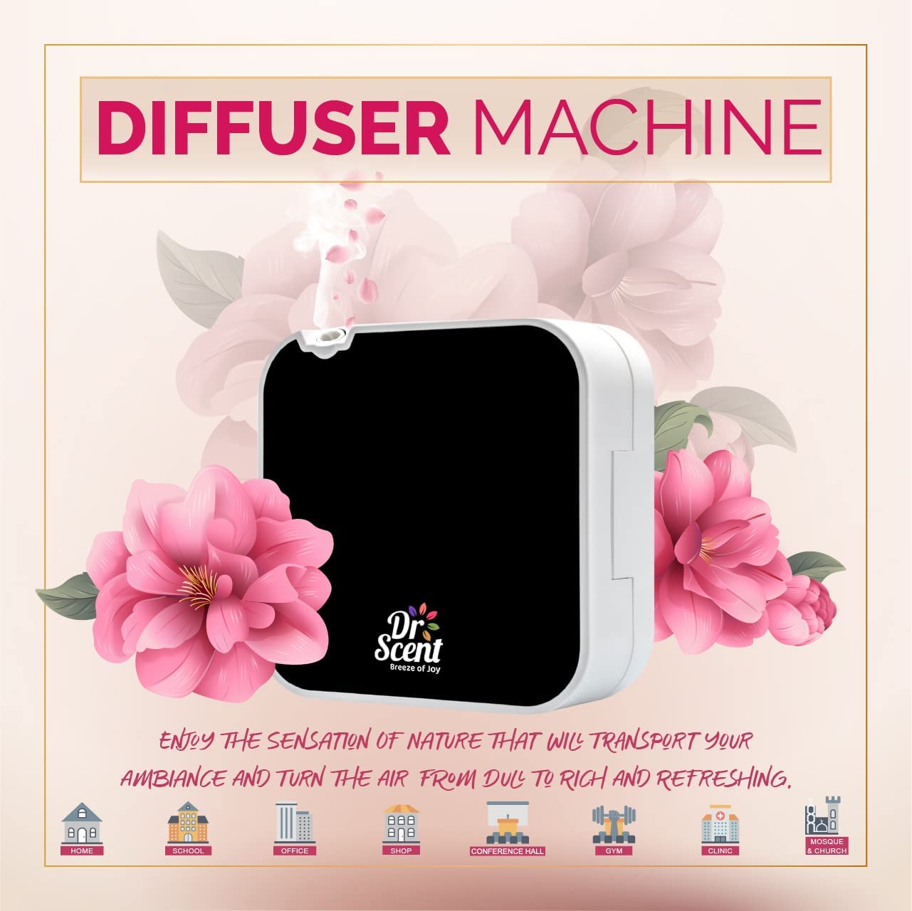 Dr Scent Smart Diffuser Machine With App | Dr Scent (Mini) 3X3M | Dr-Mini