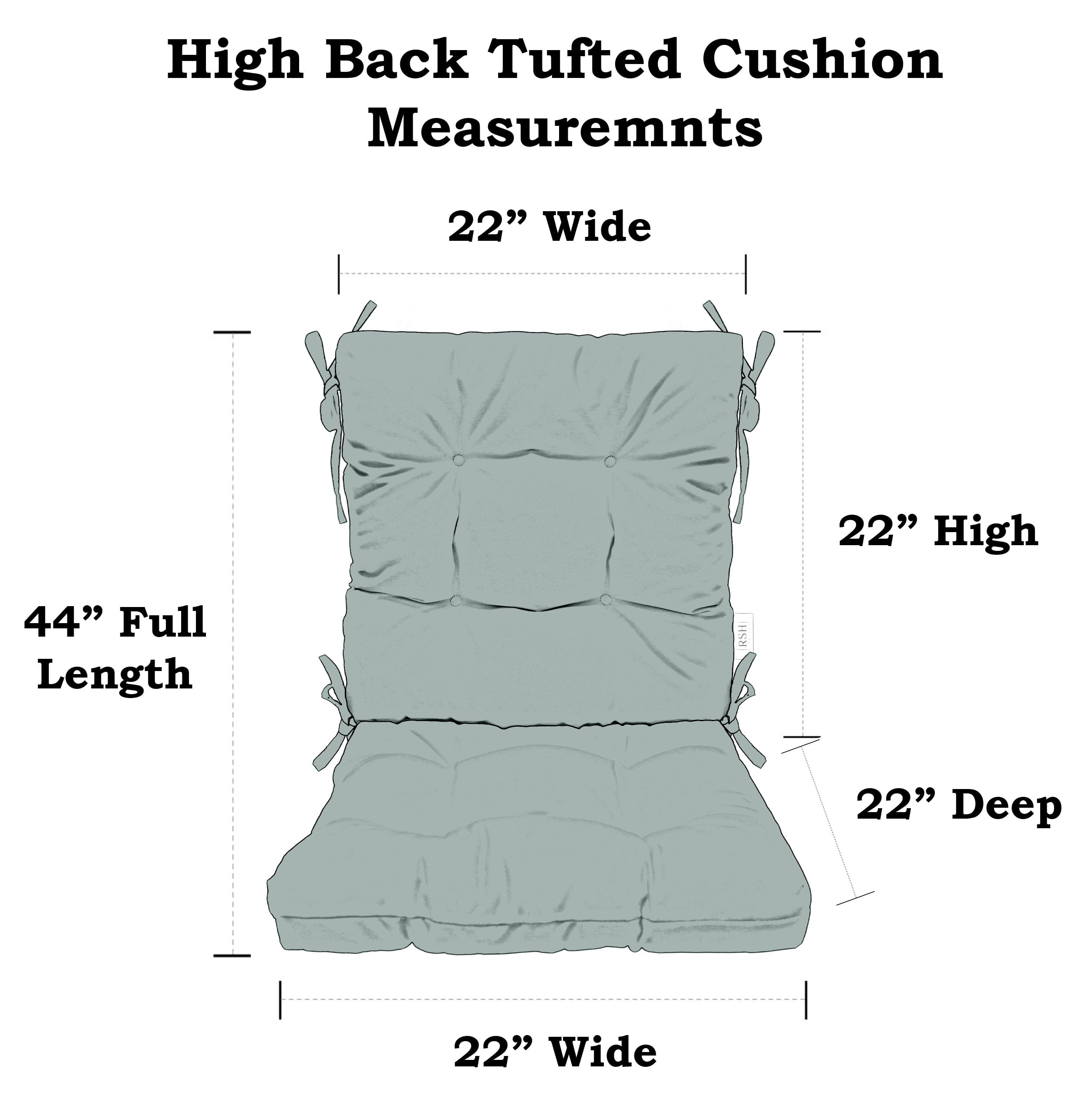 RSH Décor Indoor Outdoor Tufted High Back Chair Cushion， Artistic Floral