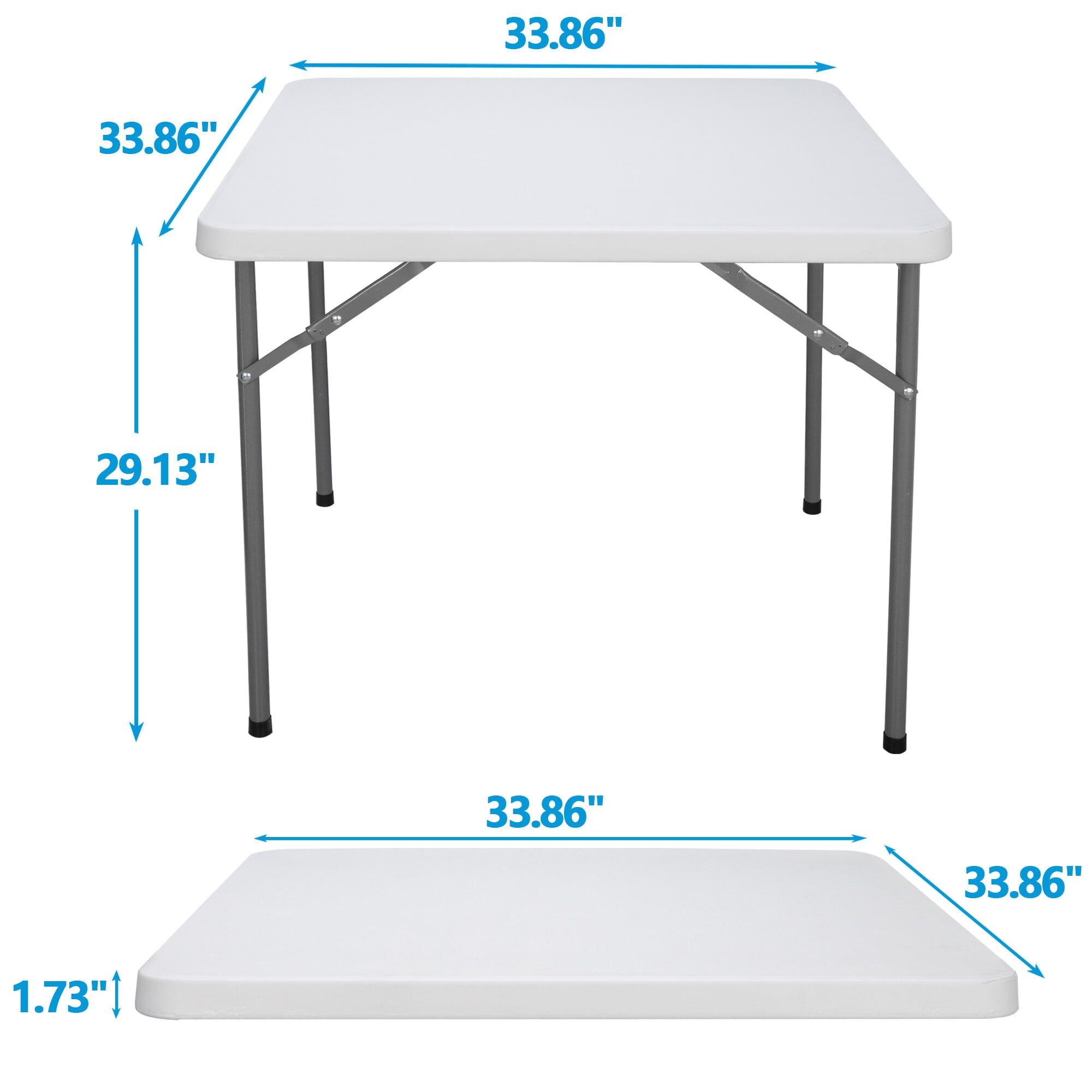 HomGarden 3 foot White Plastic Folding Table， Indoor Outdoor Picnic Party Dining Camp Utility Table