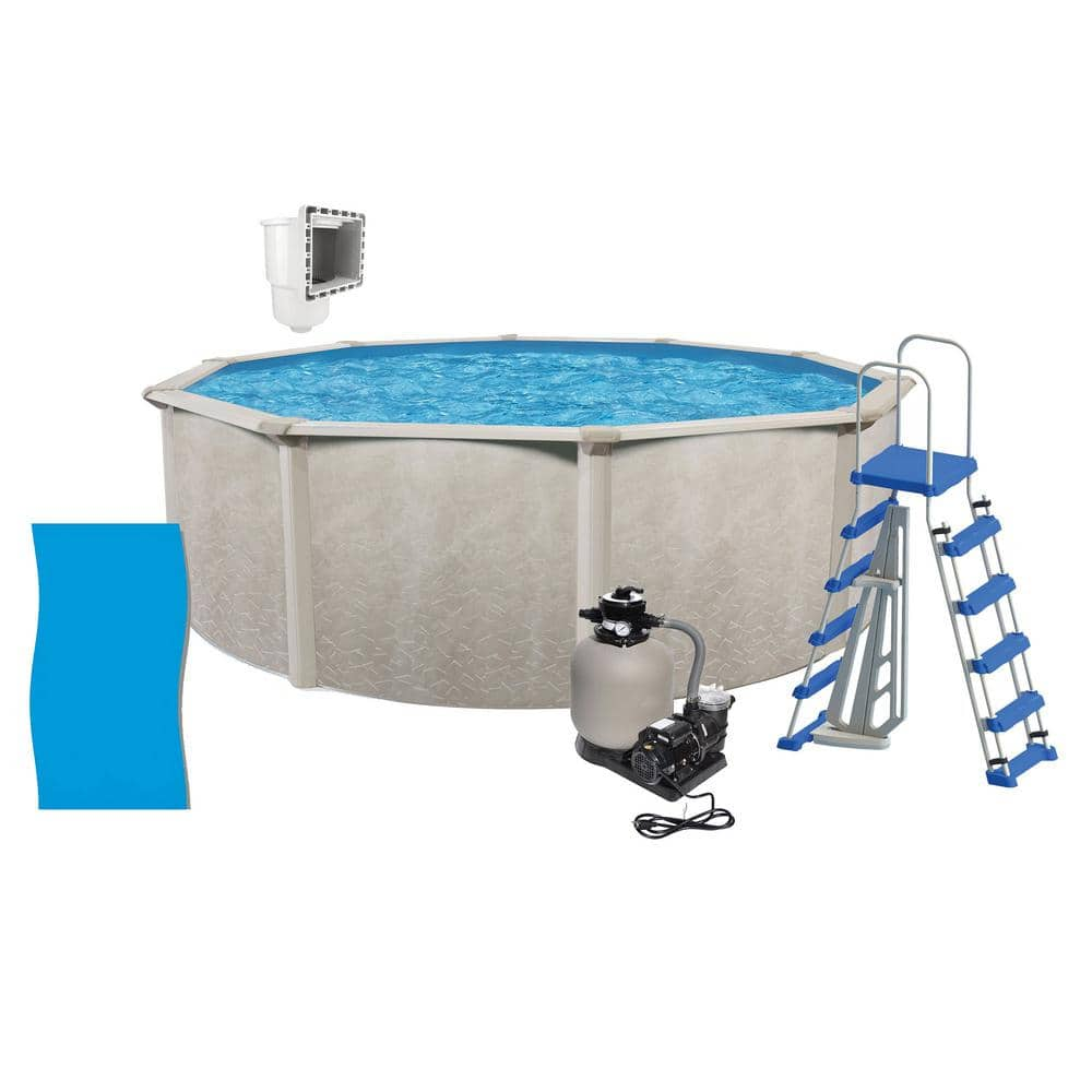 AQUARIAN Phoenix 21 ft. x 52 in. Round Above Ground Pool Sand Filter Pump Ladder Liner Skimmer ECRC00215T,71405,87950,LI214820,8940