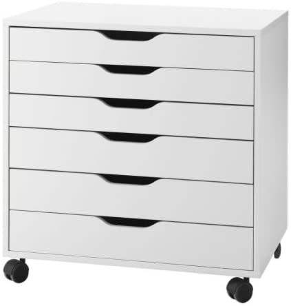 401.962.41 Alex Drawer on Casters, White, 26′′ Height, 19′′ Width, 26′′ Length,