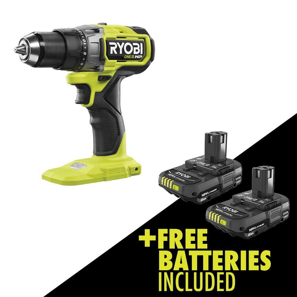 RYOBI ONE+ HP 18V Brushless Cordless 12 in. DrillDriver with FREE 2.0 Ah Battery (2-Pack) PBLDD01B-PBP2006