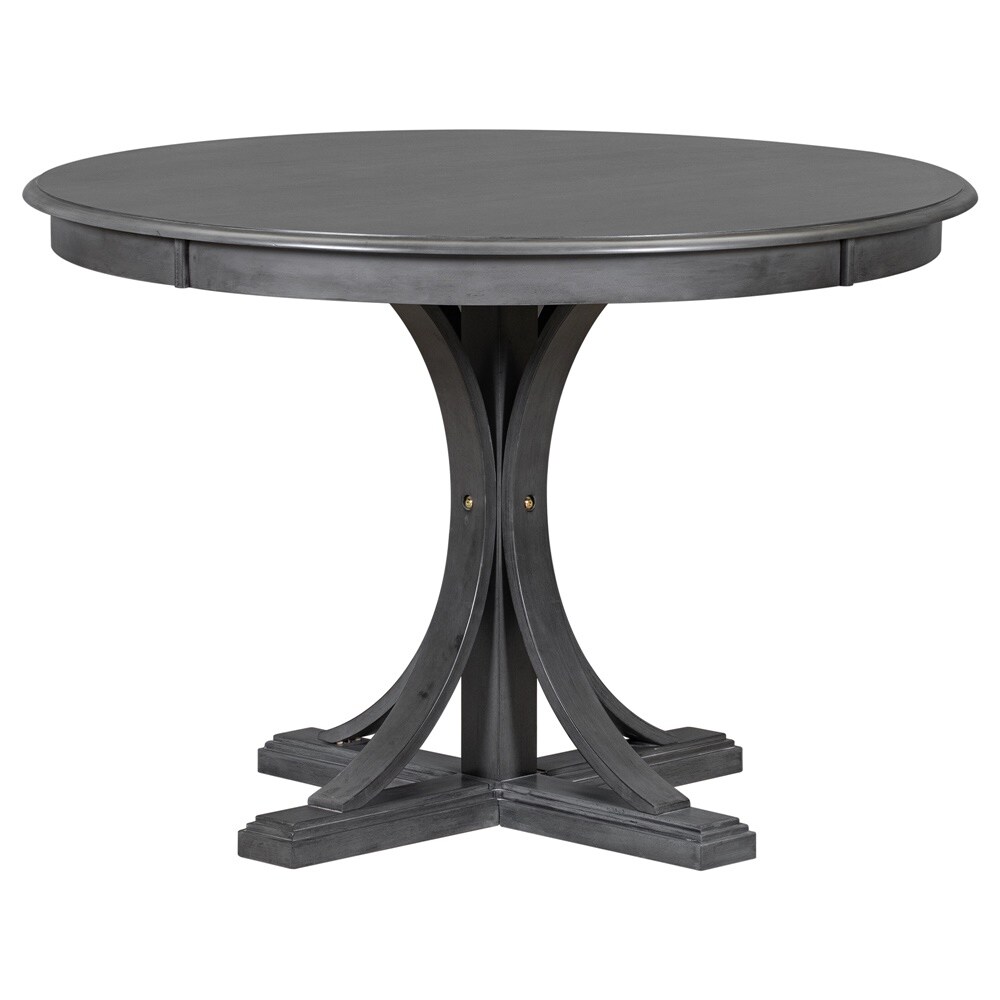 5 Piece Round Dining Table Set with Table and 4 Upholstered Chairs