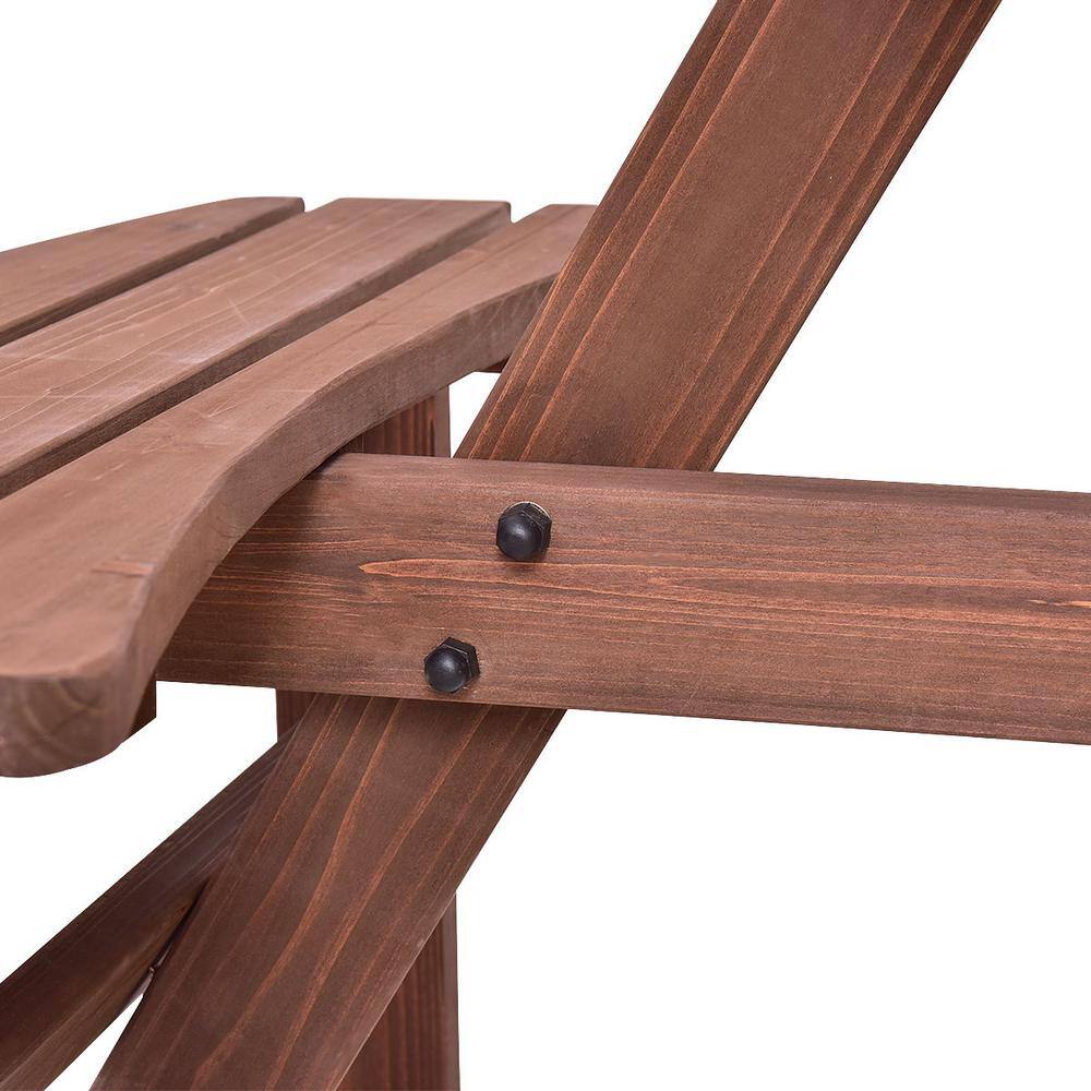 6-Person Round Wood Outdoor Picnic Table with Chair HY-OP70443