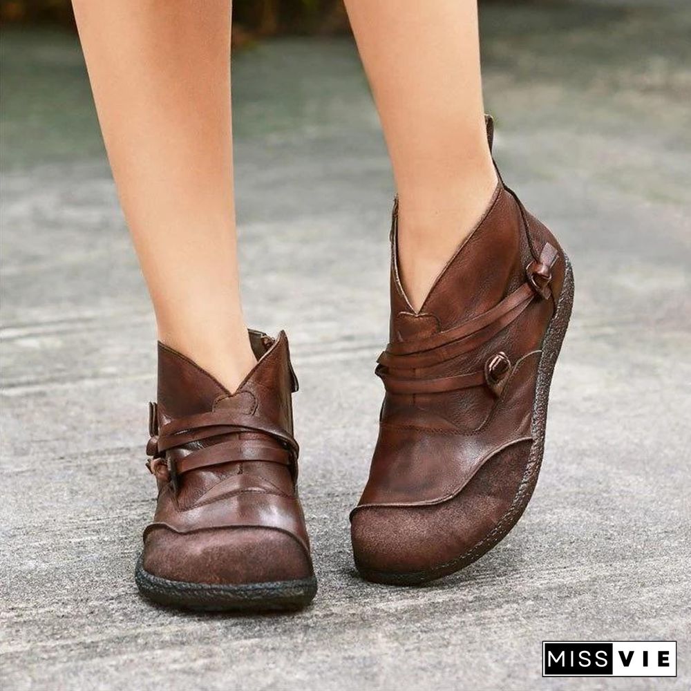 Flat Heel Casual Women Boots