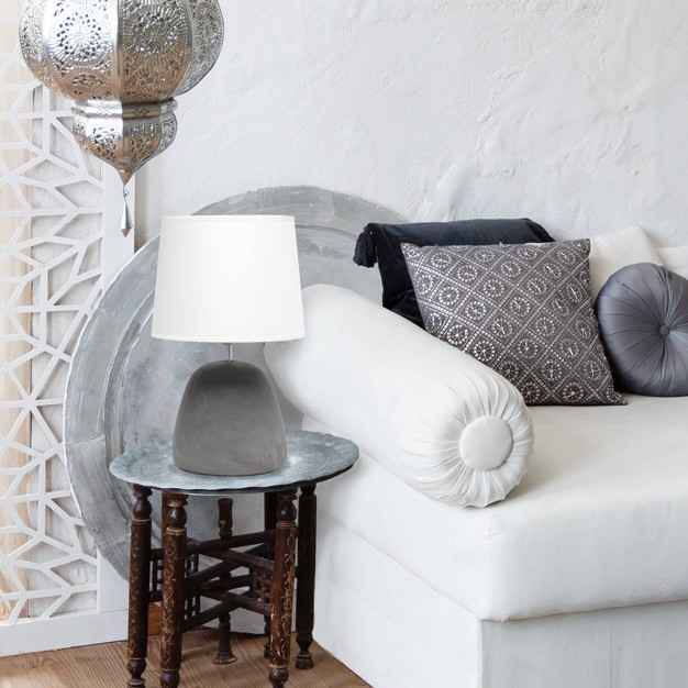 Round Concrete Table Lamp With Shade Simple Designs