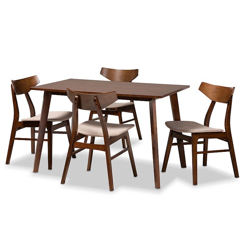 Baxton Studio Lois Dining Table and Chair 5-piece Set