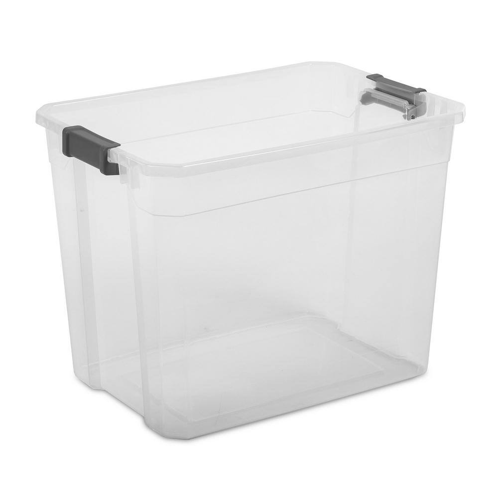 Sterilite 108 qt. Clear Stacker Storage Container Tote with Latching Lid (8-Pack) 8 x 14783V04