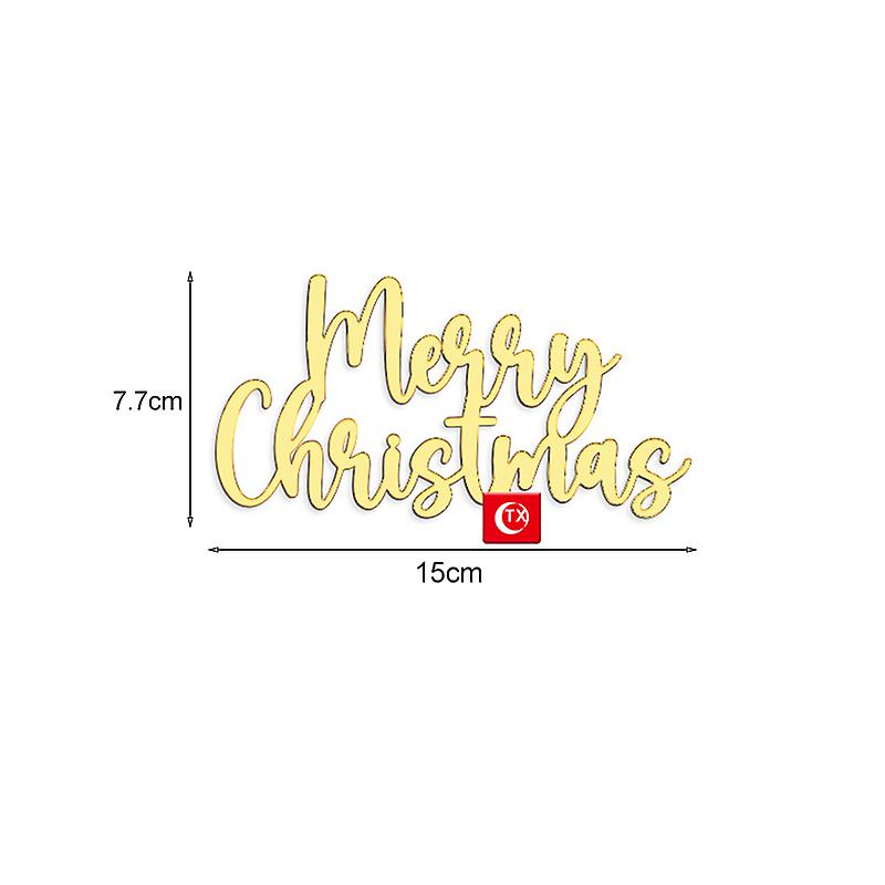 Born Pretty Gold Acrylic Merry Christmas Letter Cake Decoration Tool Diy Cake Topper 2023 Christmas Party Home Decoration 2024 New Year Noel