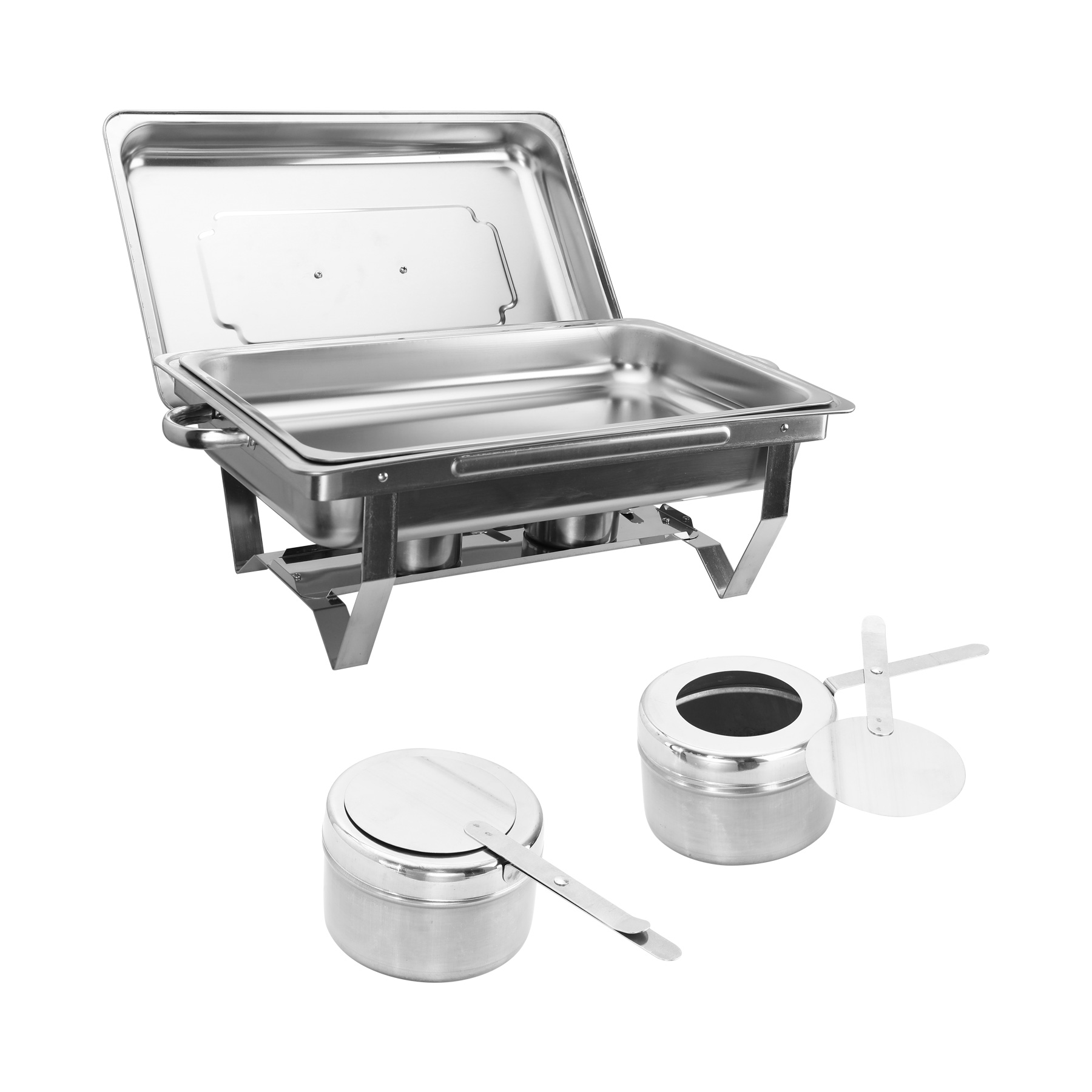 9L/8Q 8pcs Chafing Dish Sets Chafer Stainless Steel Pans Food Warmer Foldable