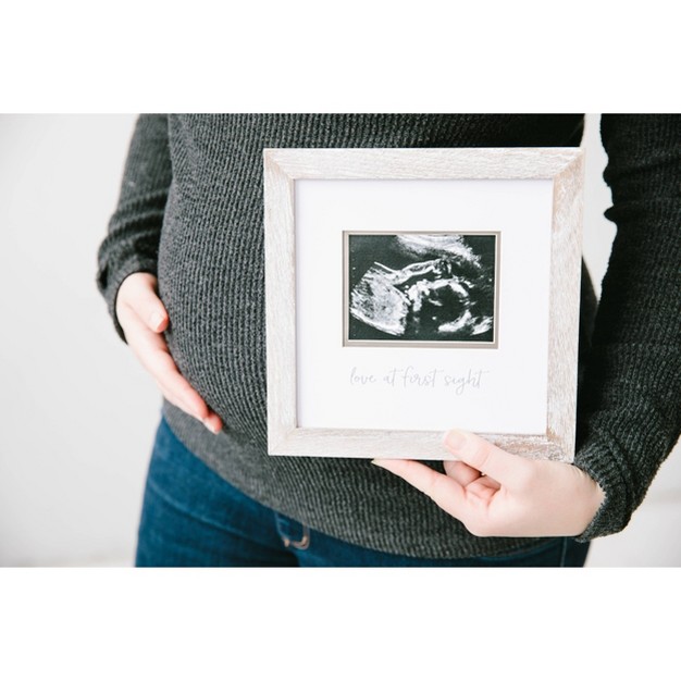 Pearhead Love At First Sight Sonogram Picture Frame Rustic White