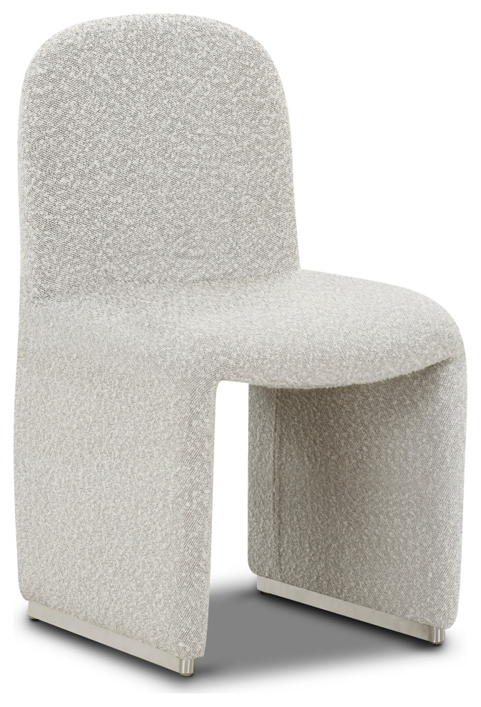 Poly and Bark Sisak Dining Chair  Black  ampWhite Boucle   Contemporary   Dining Chairs   by Edgemod Furniture  Houzz