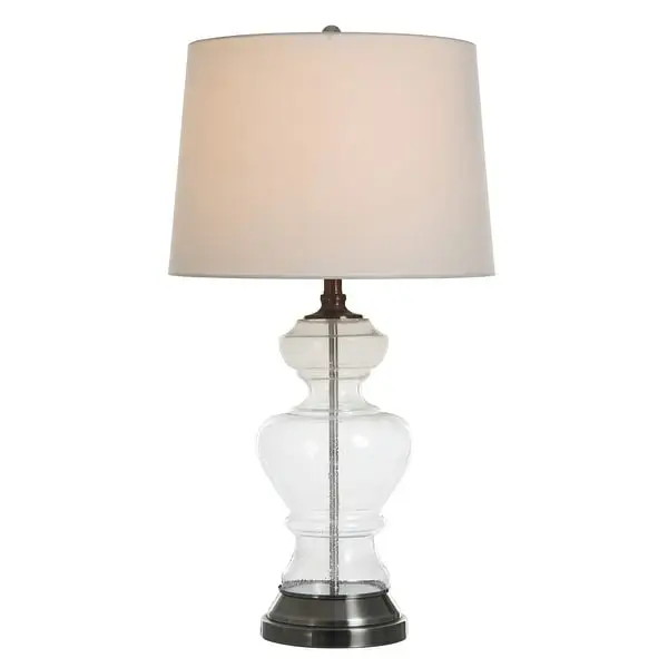 Clear Seeded Table Lamp - Elegant Seeded Glass With Urn Shaped Base