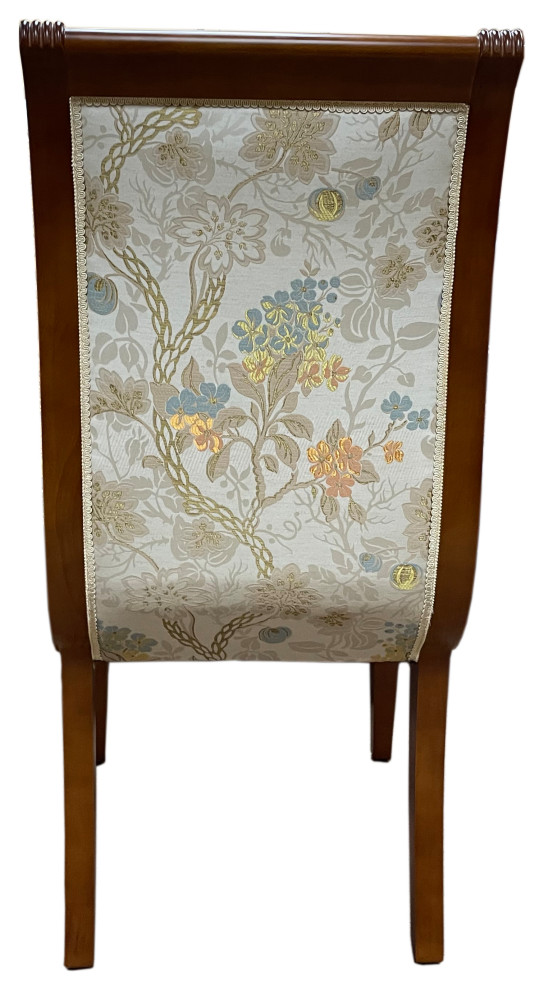 Viviano Cotton Chair With Floral Fabric   Traditional   Dining Chairs   by Infinity Furniture  Houzz