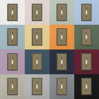 AMERELLE Antiquity 3 Gang 2-Toggle and 1-Rocker Metal Wall Plate - Brushed Brass 90TTRBB