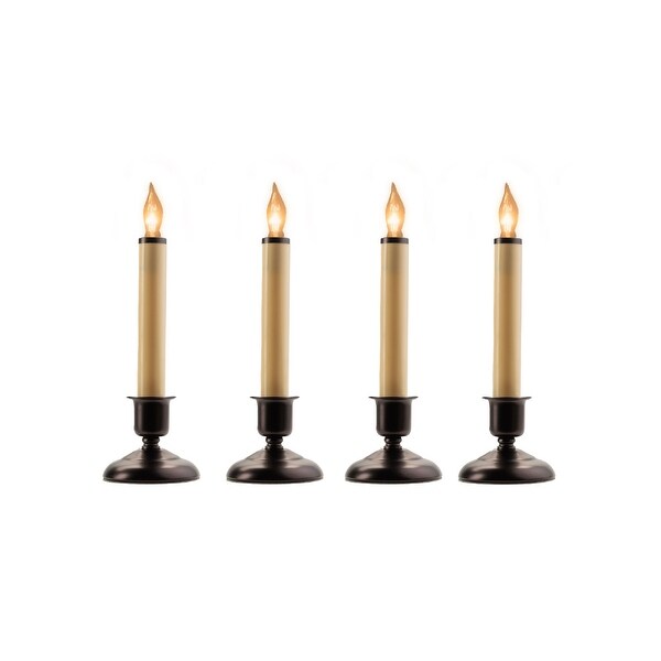 Set of 4 Christmas Window Candle Lamps with Weighted Base 9