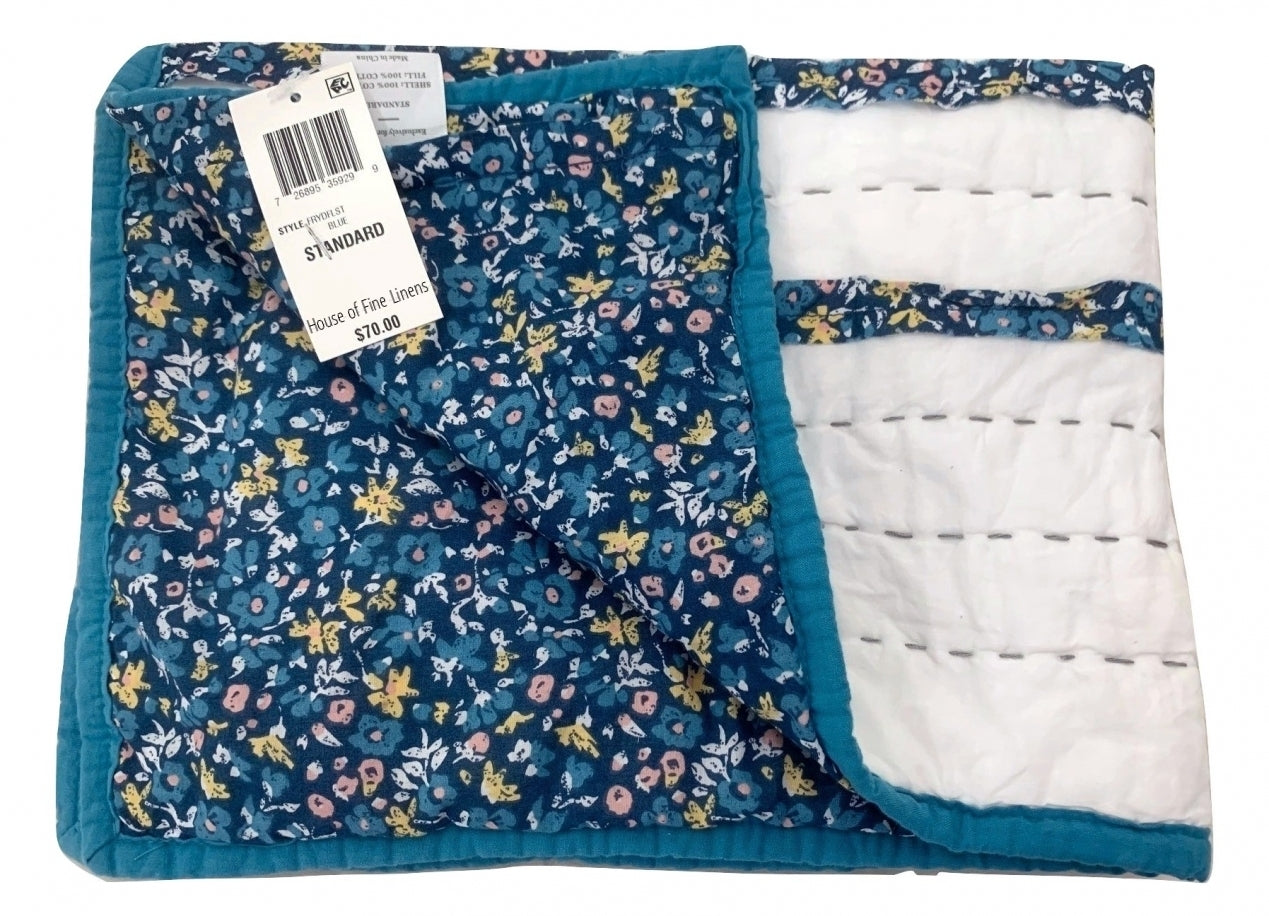 Martha Stewart Collection Frayed Floral 100% Cotton Standard Sham