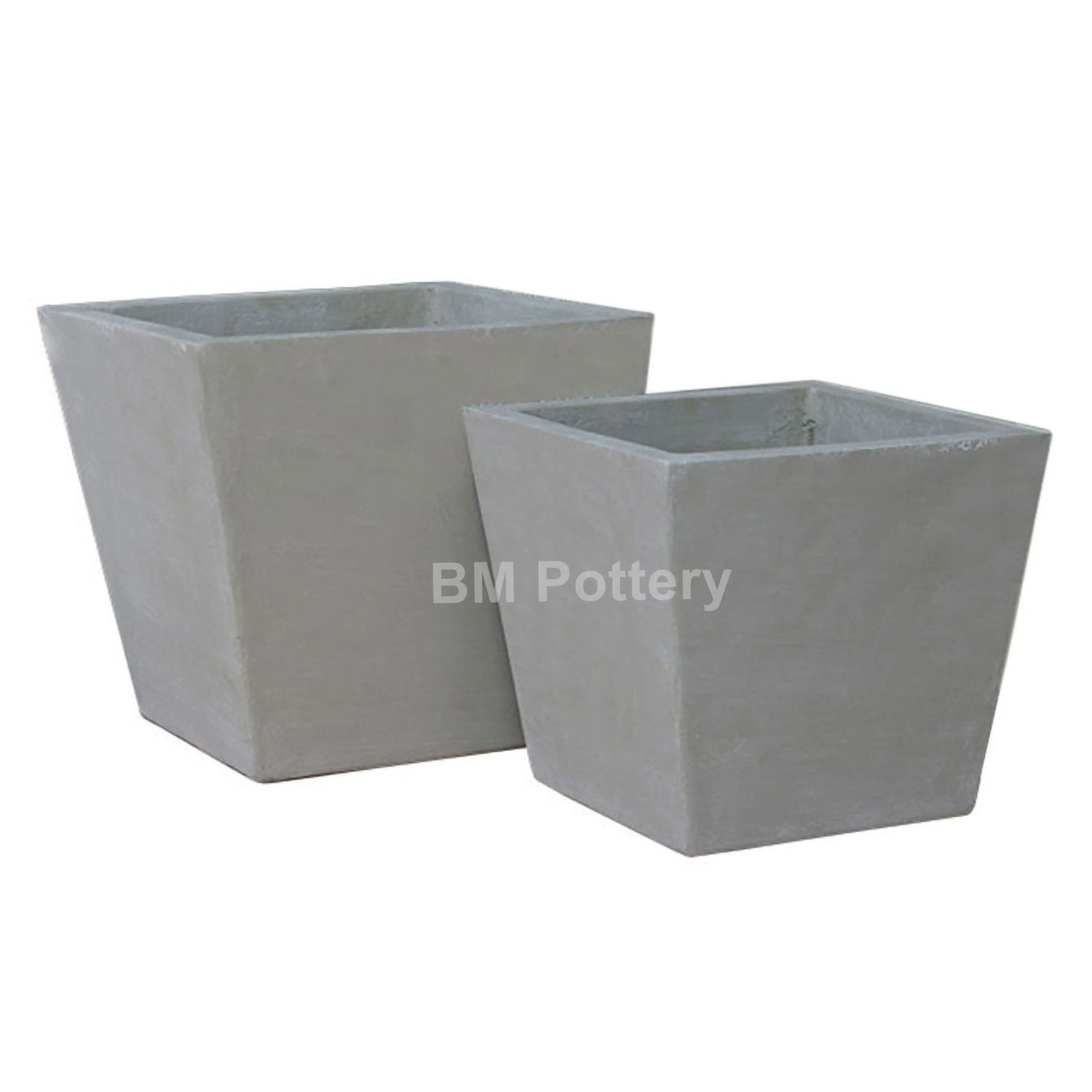 Modern Set of 2 Cement Light Natural Pot Planters from Vietnam Indoor and Outdoor Pottery Garden Decor for plants