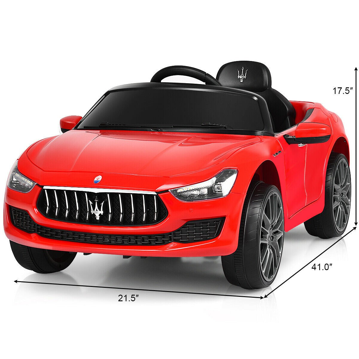 Costzon Ride on Car, 12V Licensed Maserati Gbili, Battery Powered Car w/2 Motors (Red)