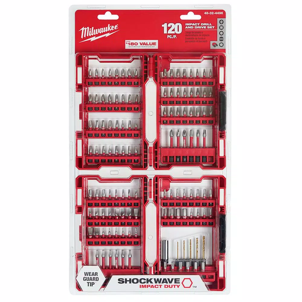 Milwaukee SHOCKWAVE Impact Duty Steel Drill and Driver Bit Set (120-Piece) and#8211; XDC Depot