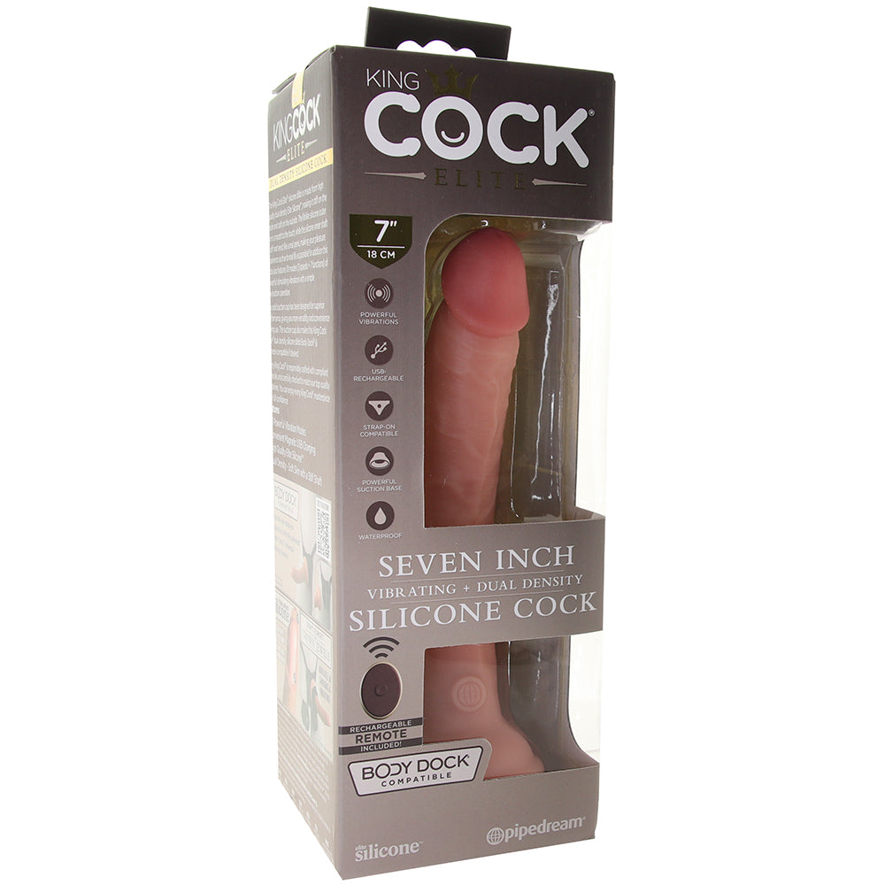 King Cock 7 Inch Dual Density Silicone Vibe in Light