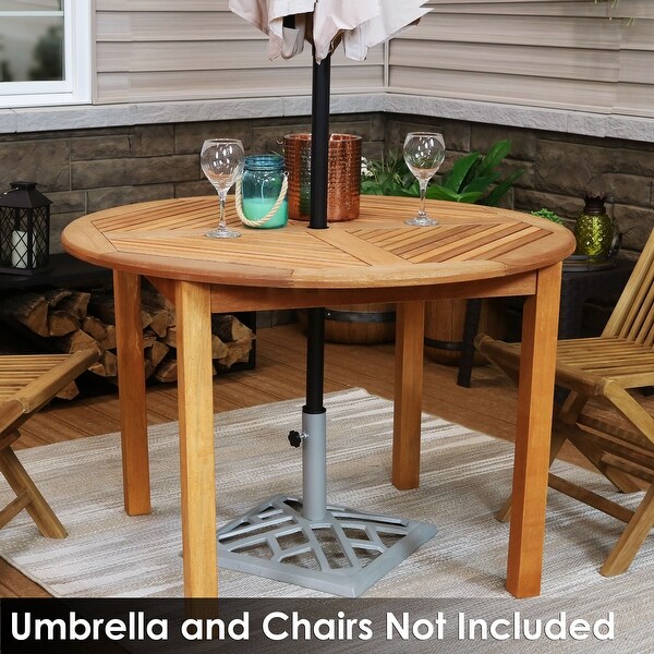 Meranti Outdoor Patio Dining Table with Teak Oil Finish