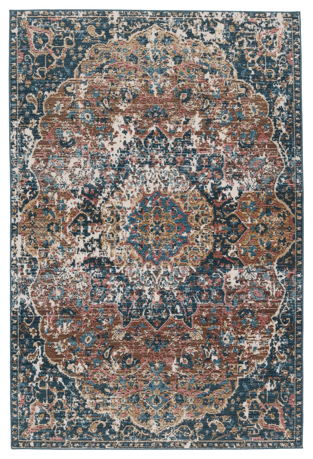 Swoon Indoor/Outdoor Akela Dark Blue & Multicolor Rug