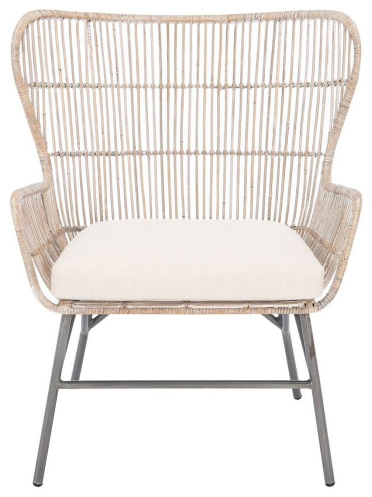 Enix Rattan Accent Chair Gray Whitewash/White/Black   Tropical   Armchairs And Accent Chairs   by V.S.D Furniture  Houzz