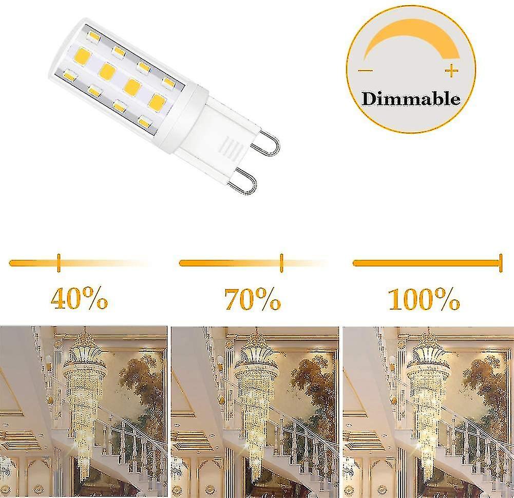 G9 Led Bulb， Equivalent To 40 Watt Halogen Bulb， Chandelier Daylight Led Bulb 5000k， 3w Dimmable G9 Dual-pin Base 120v， Lumens， 6 Pieces