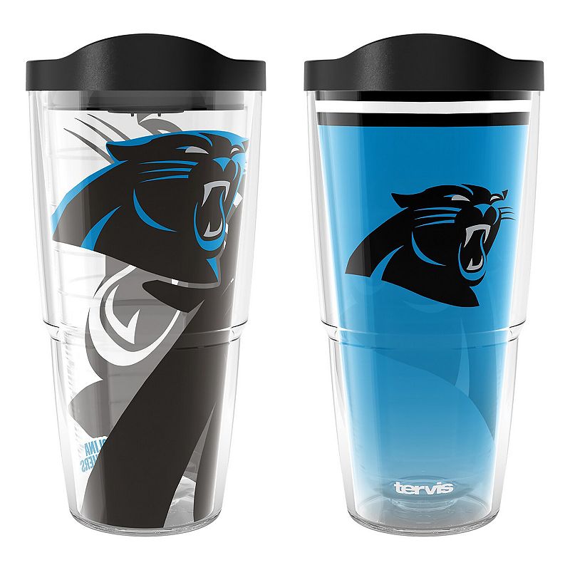 Tervis  Carolina Panthers 24oz NFL 2 PACK Genuine and Forever Fan