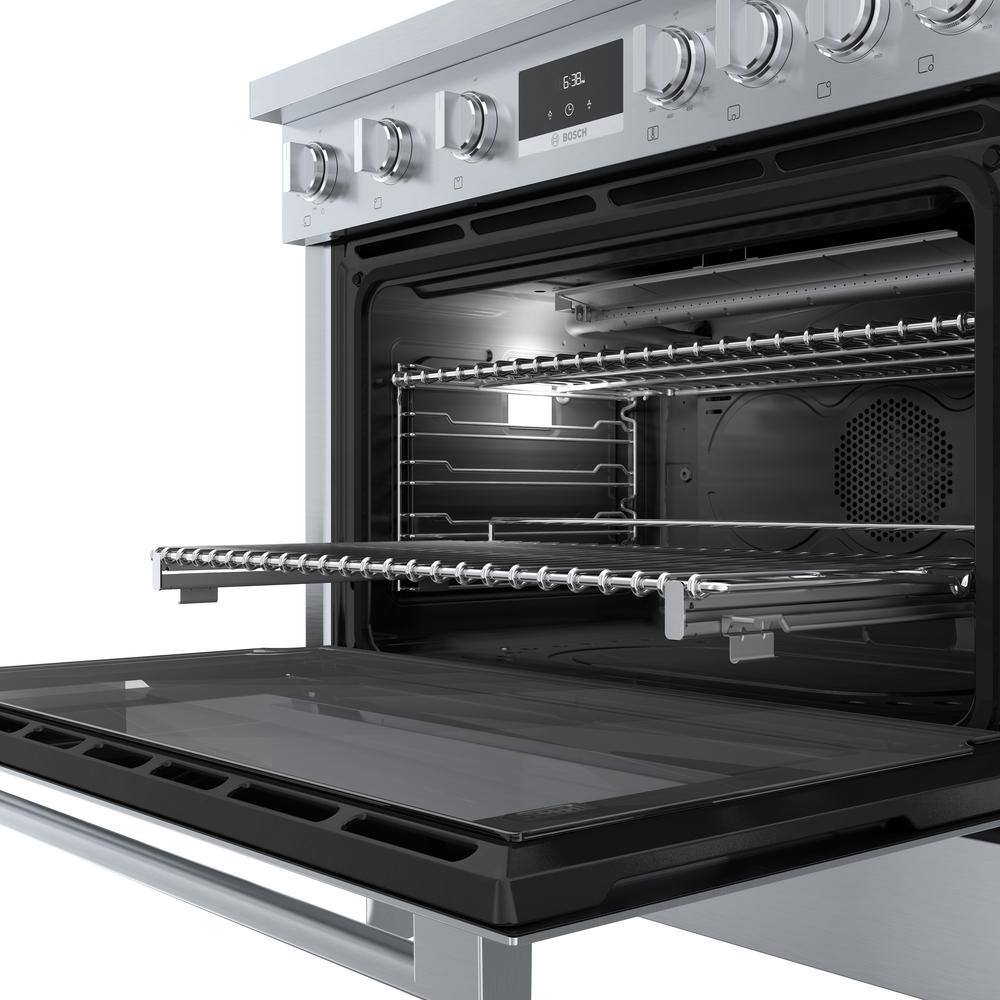 Bosch 800 Series 30 in. 3.7 cu. ft. Industrial Style Gas Range with 5-Burners in Stainless Steel HGS8055UC