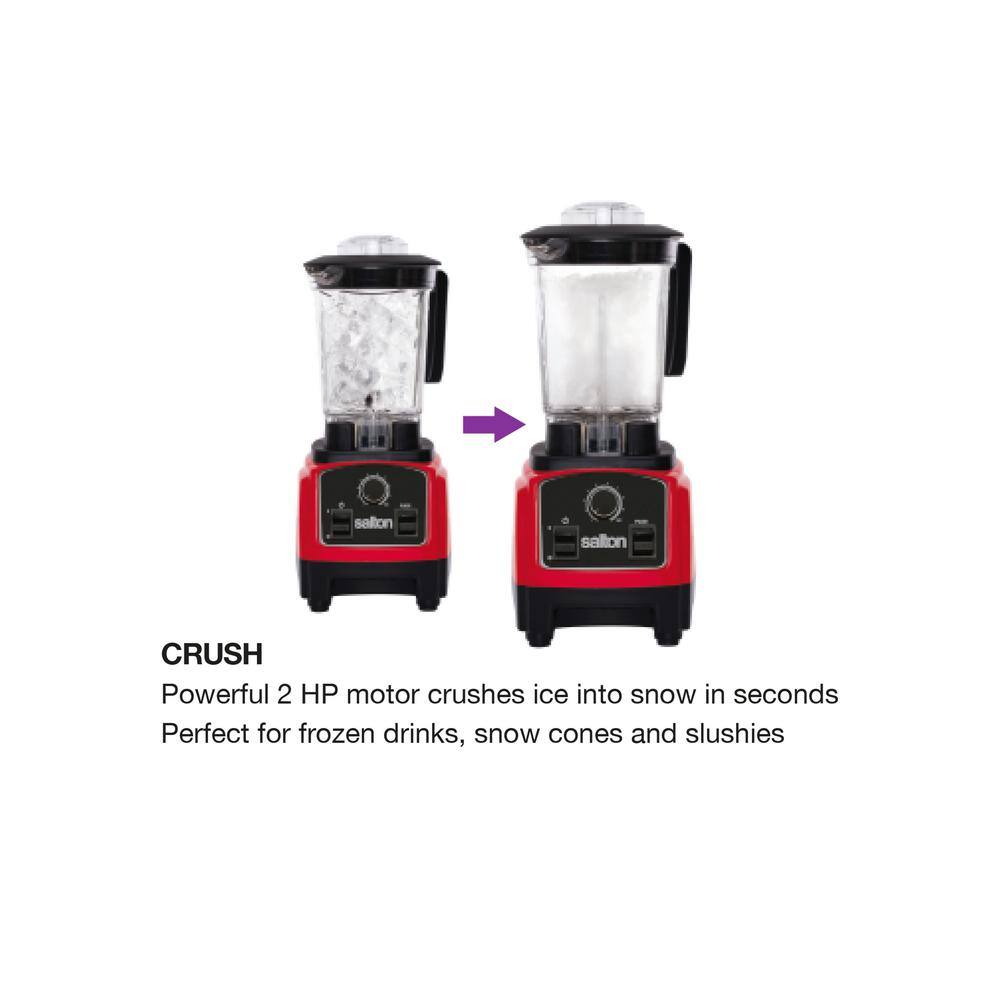 Salton 40.5 oz. 50-Speed Compact Harley Pasternak Red with Stainless Steel Blades Countertop Power Blender BL1638R