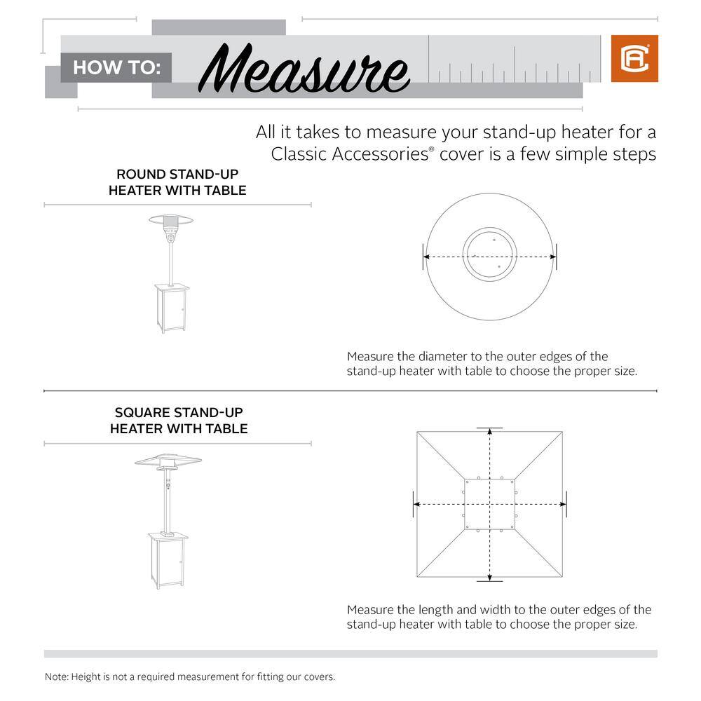 Classic Accessories Veranda Round Stand-Up Outdoor Heater with Table Cover 55-995-015101-00