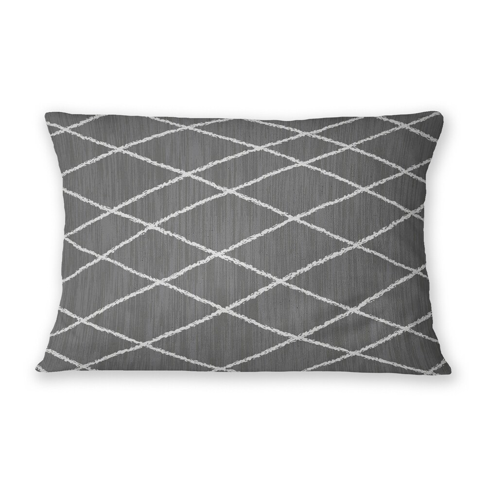 CALABASAS CHARCOAL IndoorOutdoor Lumbar Pillow By Kavka Designs