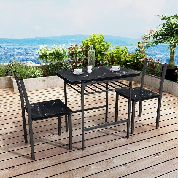 3-Piece Dining Table Set with 2 Chairs