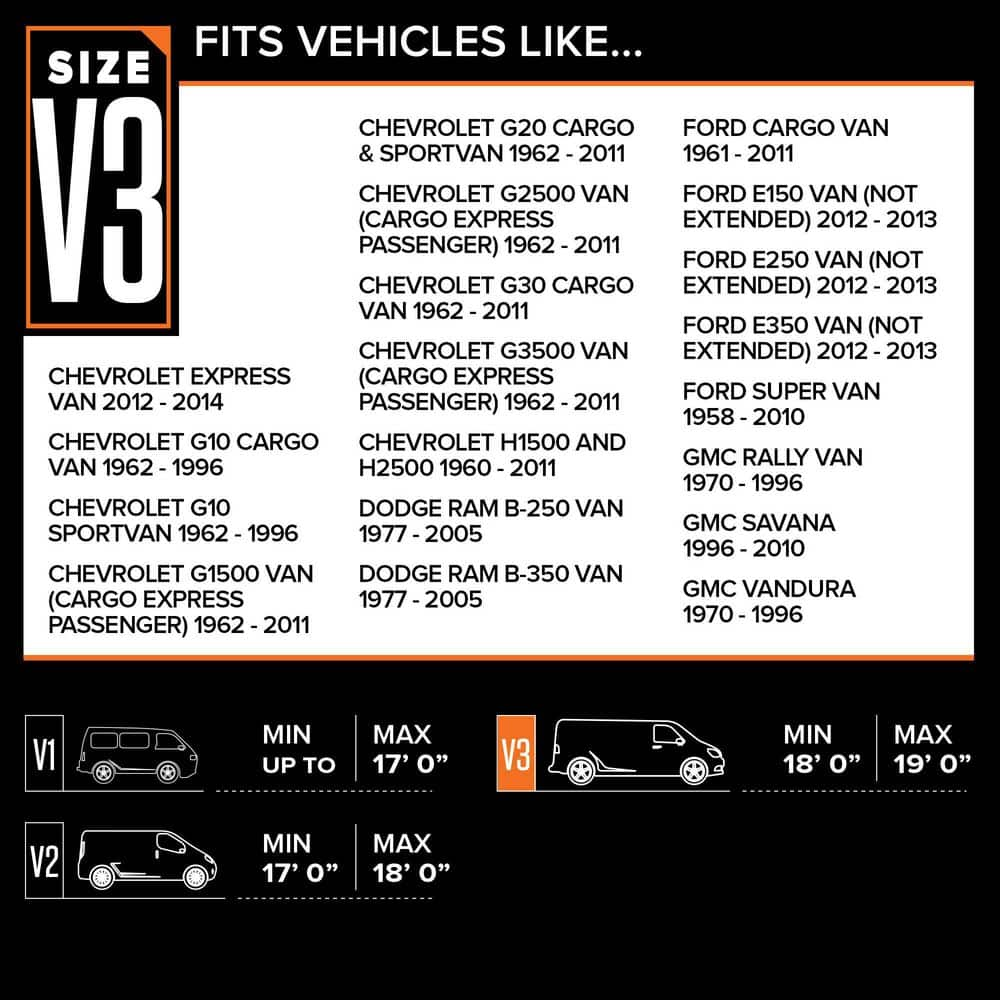 Budge Protector IV 235 in. x 72 in. x 78 in. Van Cover Size V3 VA-3