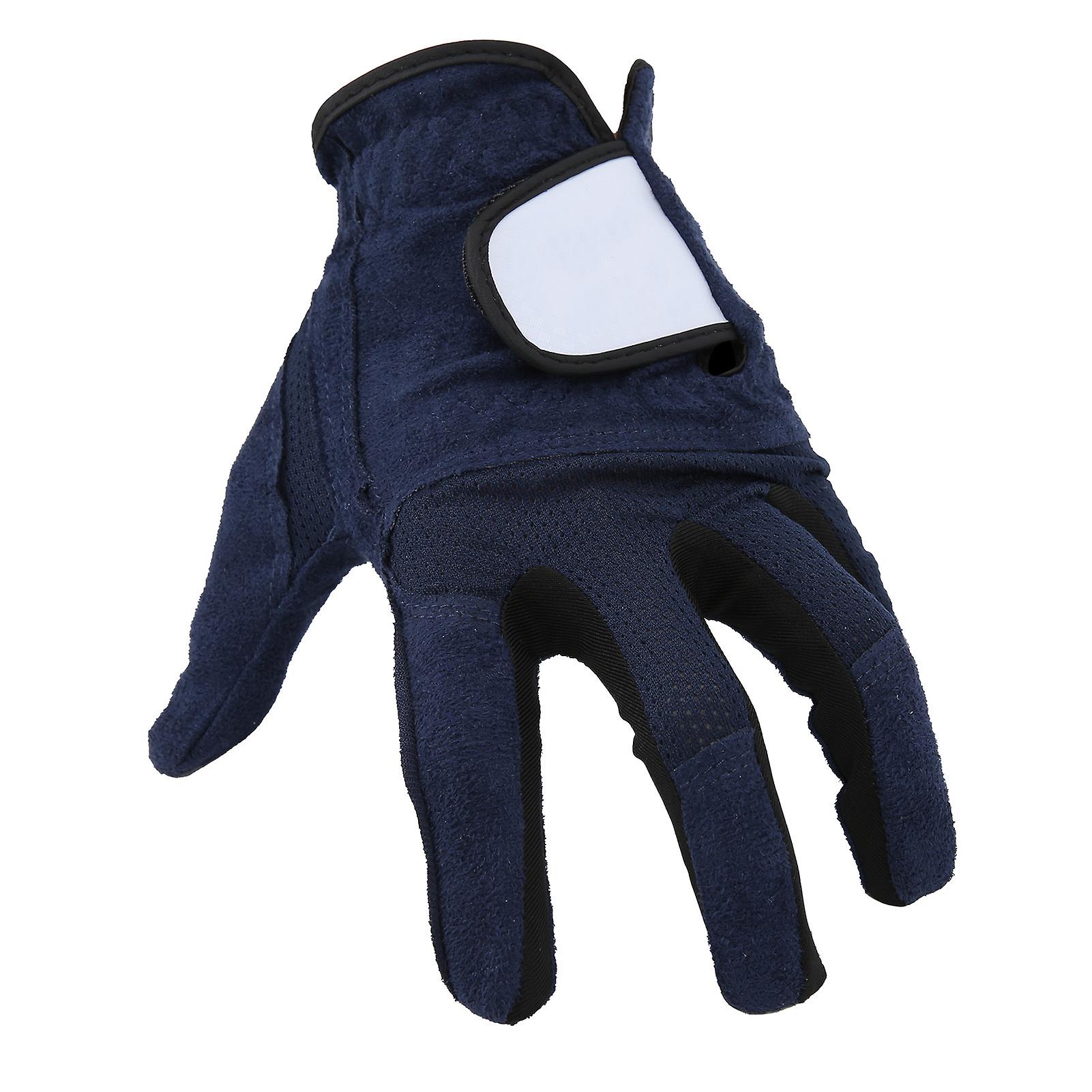 Men Golf Gloves Left Hand Microfiber Sweat Absorbent Soft Breathable Golf Gloves Royal Blue23#