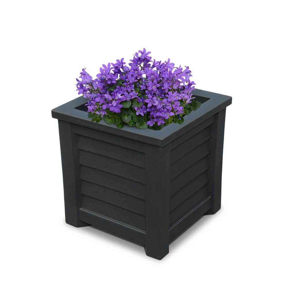 Mayne Lakeland 16 in. Square Self-Watering Black Polyethylene Planter 5866-B