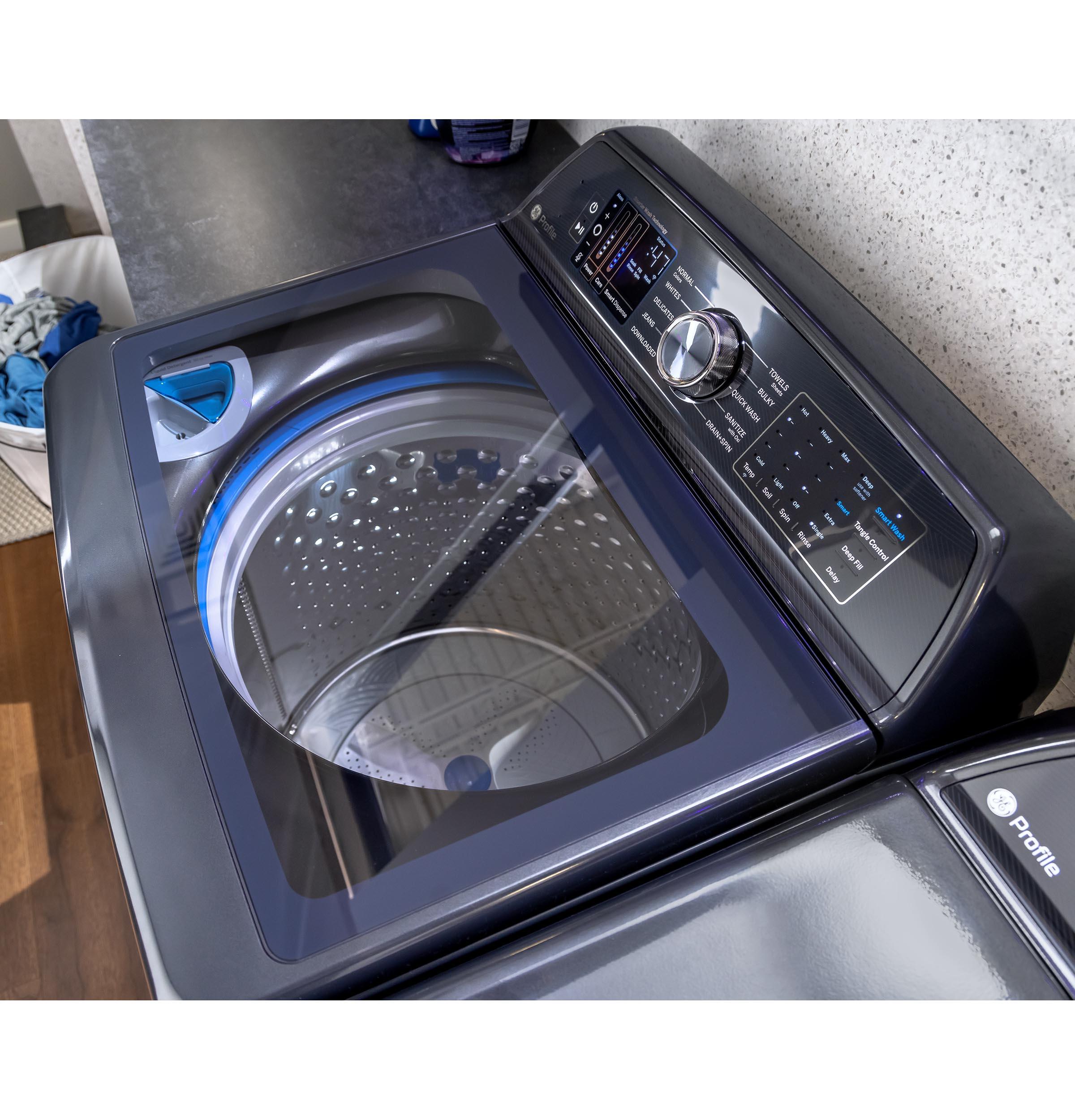 Ge Appliances PTW900BPTDG Ge Profile™ 5.4 Cu. Ft. Capacity Washer With Smarter Wash Technology And Flexdispense™