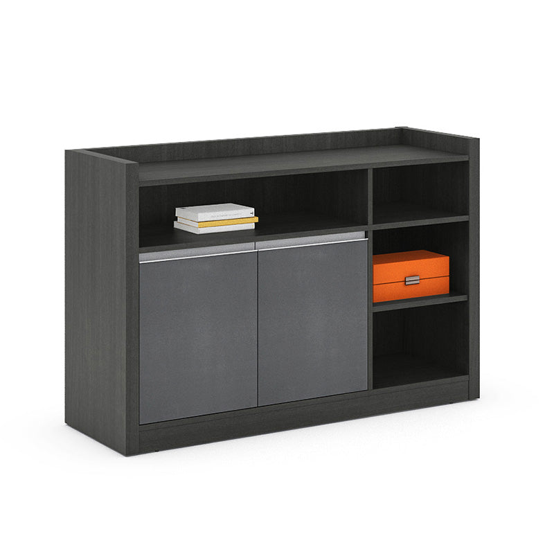 MATEES Credenza Cabinet 1.2M - Grey/ Brown