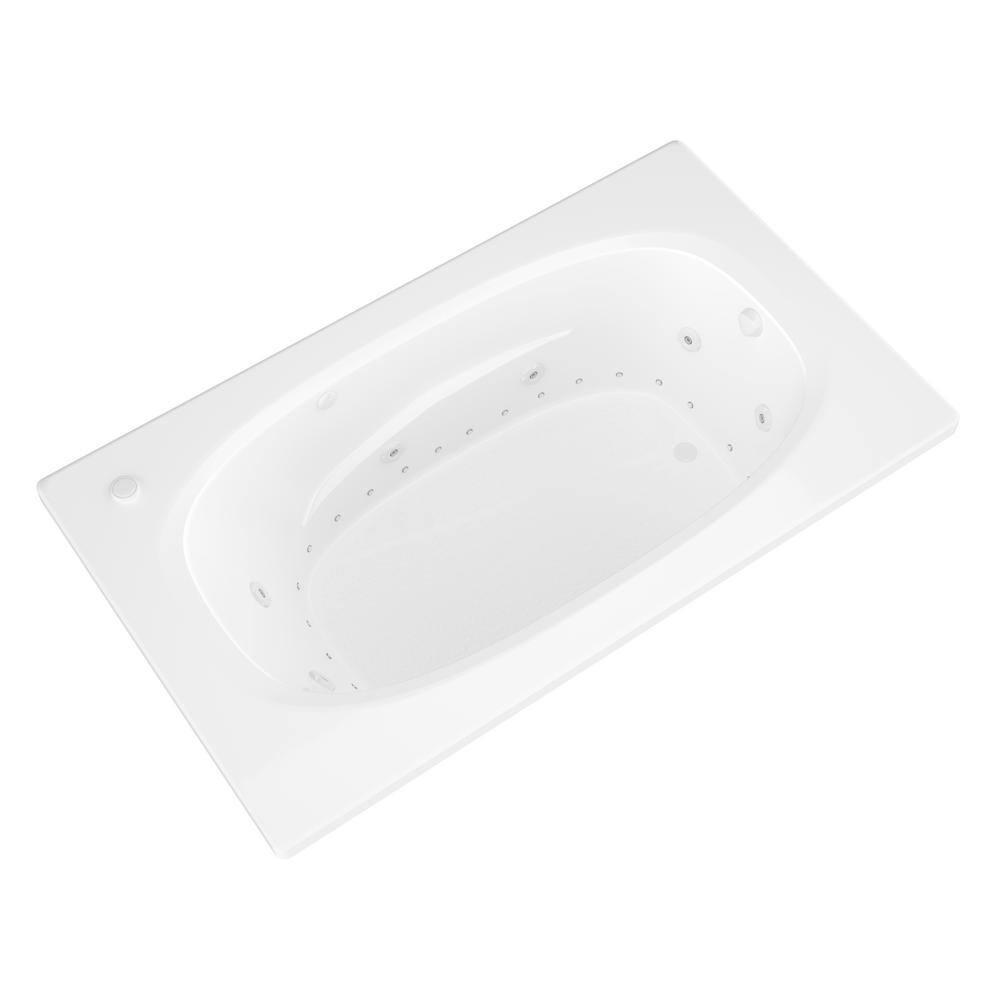 Universal Tubs Tiger's Eye 6 ft. Rectangular Drop-in Whirlpool and Air Bath Tub in White HD3672PDL