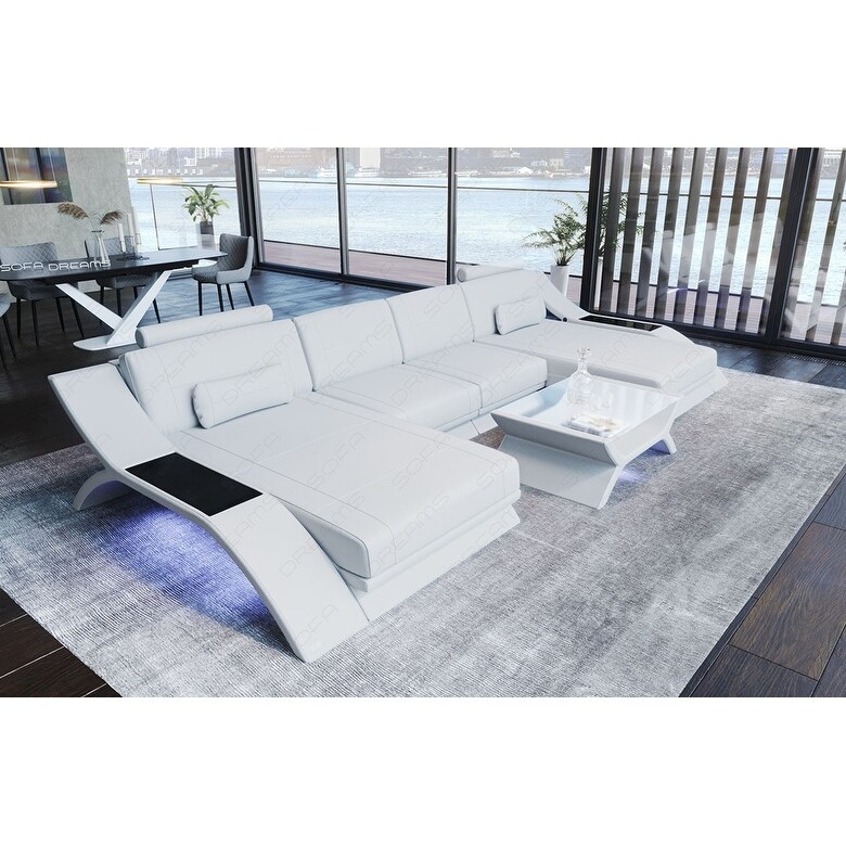 Luxury sectional sofa Malibu with LED lights