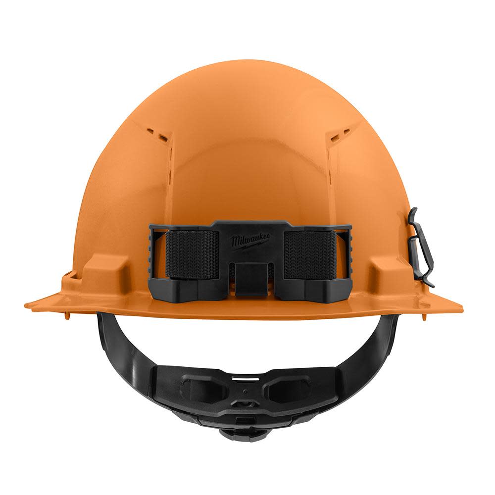 Milwaukee Orange Full Brim Vented Hard Hat with 4pt Ratcheting Suspension Type 1 Class C