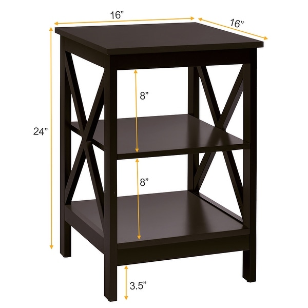 Copper Grove Nurota 3-tier X-cross End Tables (Set of 2)