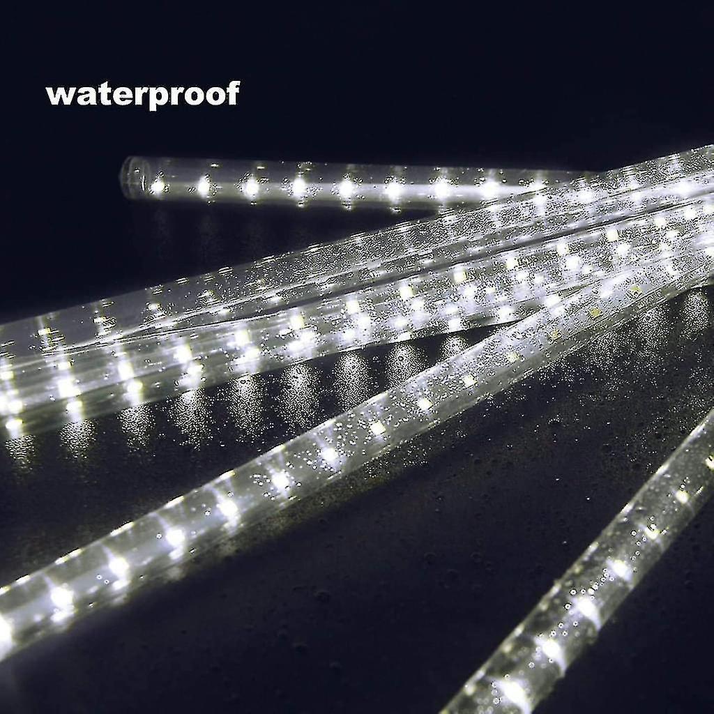 Meteor Lights Shower Lights Waterproof Led Falling Rain Lights 192 Leds 30cm 8 Tubes Outdoor Christmas Icicle Lights Raindrop Cascade Light For High